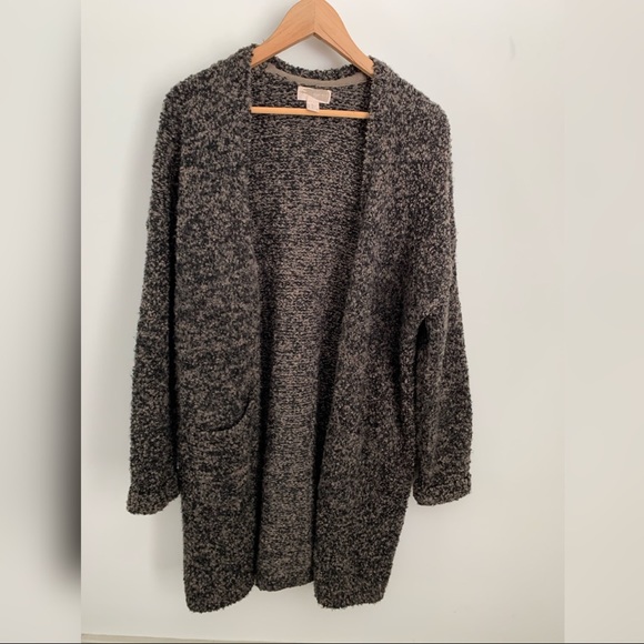 Gray full length coat with pockets - Picture 1 of 4